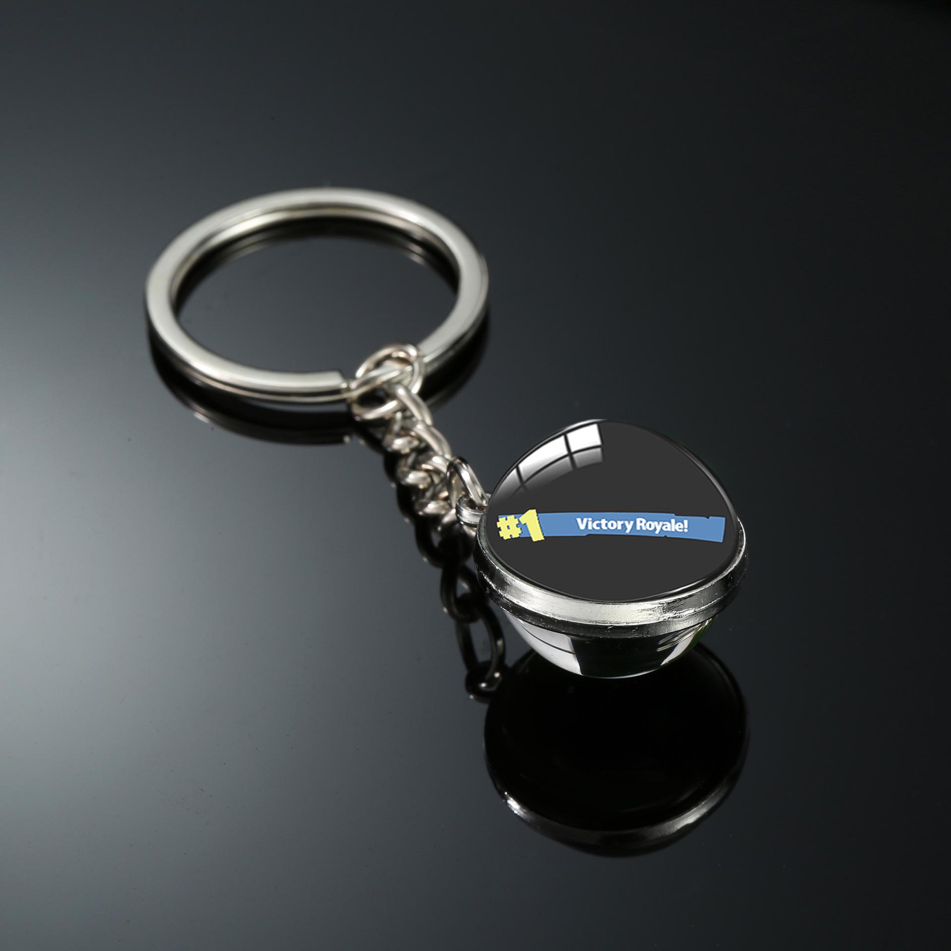 Fortnite Double-Sided Metal Keychain: Trendy Pendant Gift for Students