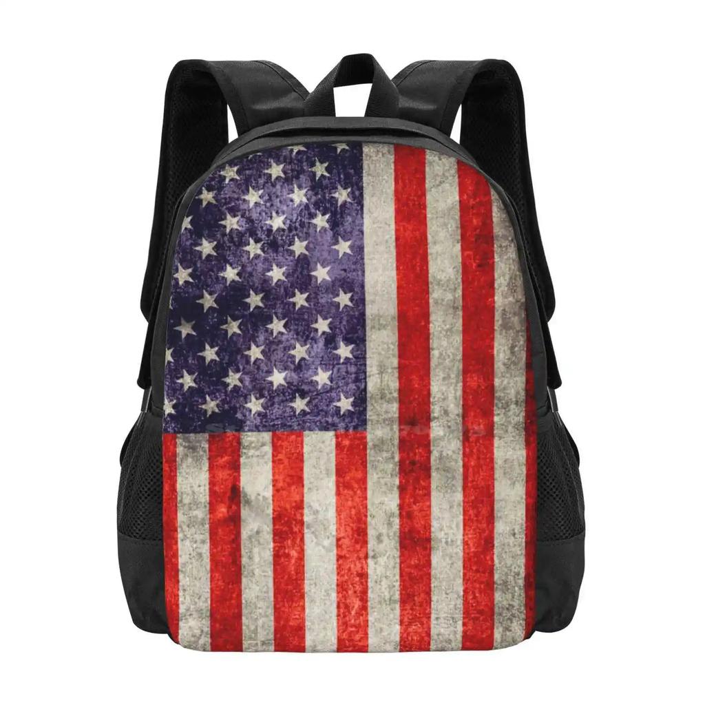 Antique American Flag New Arrivals Unisex Bags Student Bag Backpack American Flag Day July 4th 4th Of July Stars And Stripes