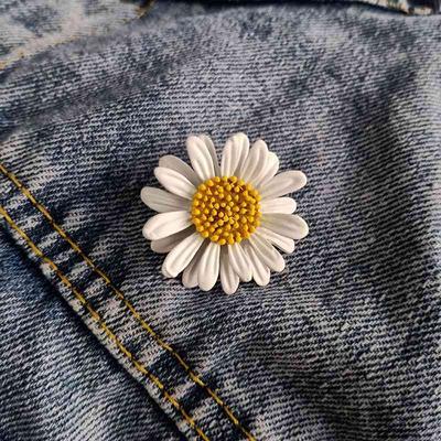 Badge Broche Épinglette Tournesol Style Vintage Marguerite