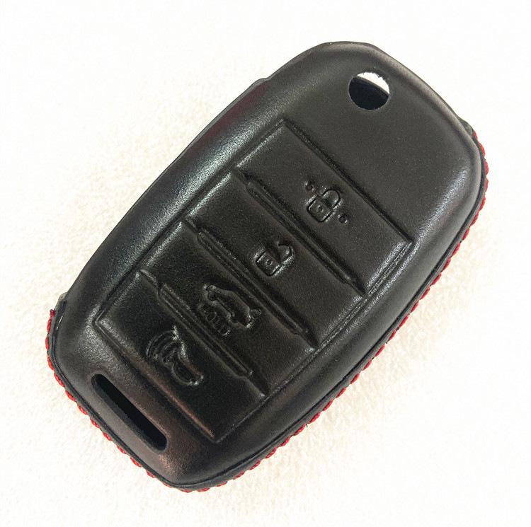 

4D Leather Key Bag: Fits Hyundai & Kia K3/K4/K5 s Folding Smart 4-Button Key Individual Packaging
