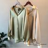 Women's Retro Hong Kong Style Satin Shirt - Versatile Long Sleeve for Spring & Autumn (2023)