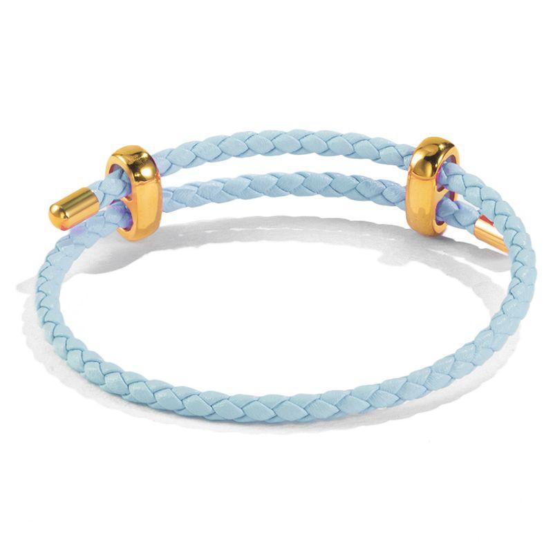 

Регулируемый золотой кожаный шнурок, браслет с бусинами на удачу, как по маслу, красный шнурок, полуфабрикат, розовый плетеный шнурок, плетеная веревка Pink blue Waterproof leather cord adjustment