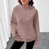 Womens European Style Hoodie Autumn Winter New Style Stand Collar Hooded Design French Sweatshirt Fashion Versatile Top