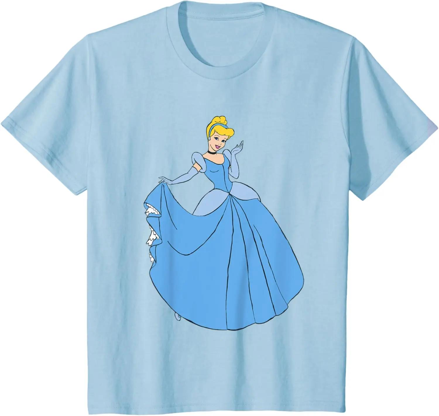 Hot Fashion Casual Disney Princess Cinderella in Ballgown Classic T-Shirt T-Shirt S-4XL Four Seasons L