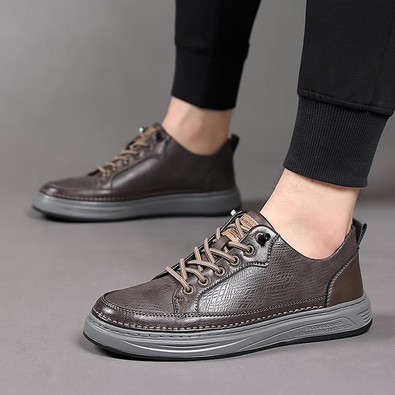 Mode Klassische Leder Herren Slipper Lässige Schuhe mit weicher Sohle Herren Sneaker Business Oxford Schuhe Outdoor Fahrschuhe Skateboardschuhe
