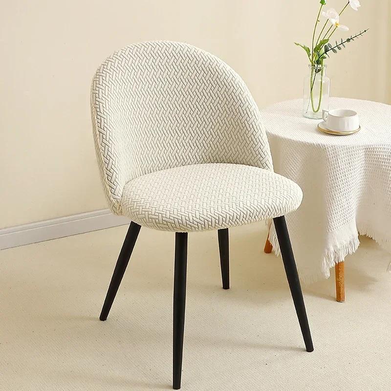 

Jacquard Fabric Desk Chair Cover Short Back Four season universal Chair Slipcovers Solid Color Dining Seat Covers for Home Party 1pc