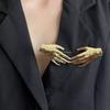 Gold Silver Hyperbole Brooches Hand Shape Scarf Pins Clip New Palm Hand Brooch  Men Women