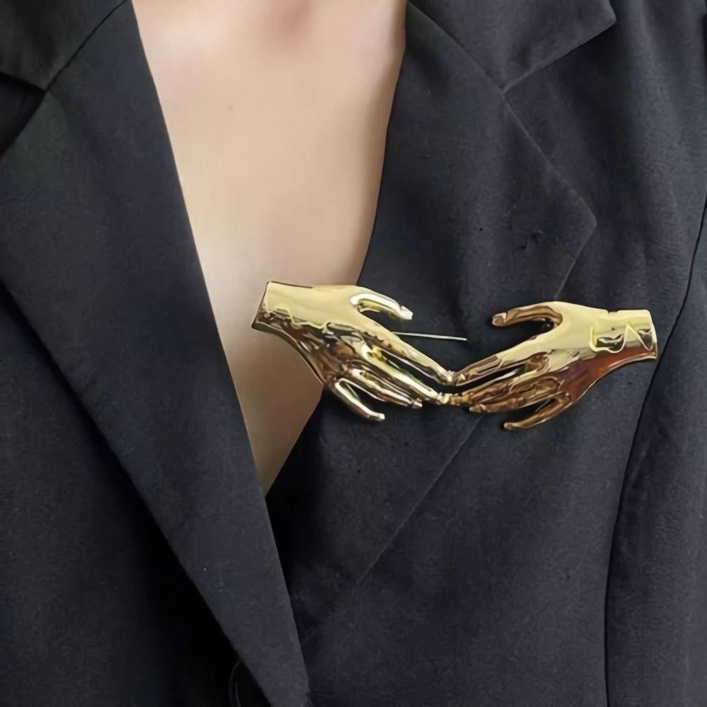 Hand Shape Palm Hand Brooch Gold Silver Punk Pin Brooches Fashion Hyperbole Brooches  Men Women