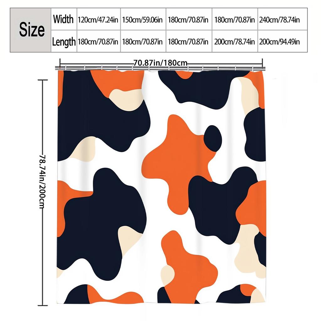 Fluid Abstract Shower Curtain 1Pc With 12 Hooks For Bathroom Home Decor Polyester 2D Flat Print 70.8X70.8 Inch