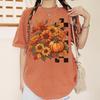Boho Fall Floral Comfort Colors T-Shirt: Vintage Pumpkin Season Tee