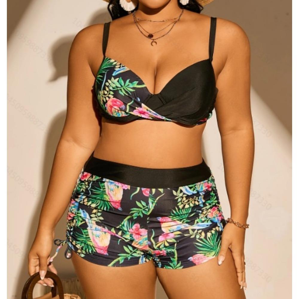 

Женское бикини, сексуальный купальный костюм с высокой талией, пляжный купальник, женский летний купальник 4XL