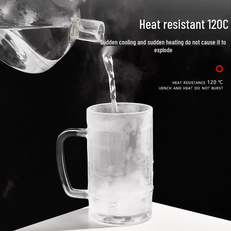 Heat-Resistant Tempered Glass Mug with Handle