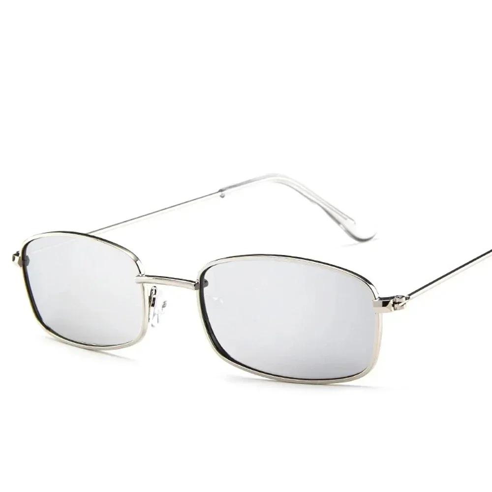 Small Vintage Shades Rectangle Sunglasses For Women Men Metal Frame Eyewear Outdoor Sun Glasses