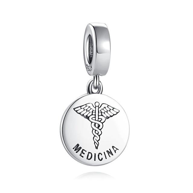 European 925 Silver Black Key Flower Pendant Fit Original Diy Bead Charm Armbånd Halskjede Trinket Smykker 925 Silver