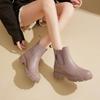 Fashion Women Waterproof Boots Elastic Mouth Ankle Boots Mid Top Rain Shoes Non Slip Outdoor Indoor Chelsea Boot Wading Shoe