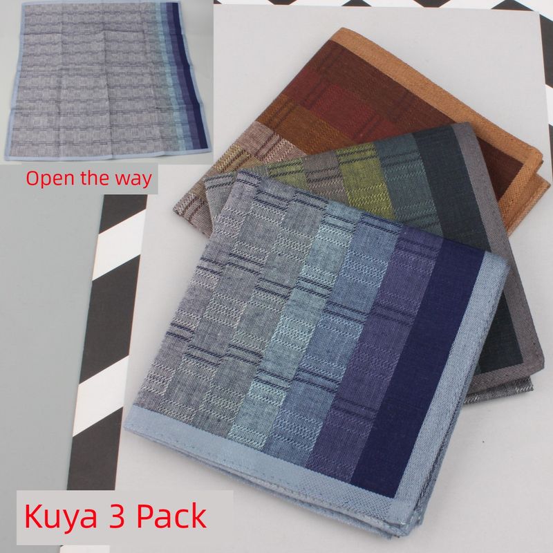 

Модный старомодный мягкий носовой платок для вытирания пота в корейском стиле для джентльменов Kuya 3 Pack