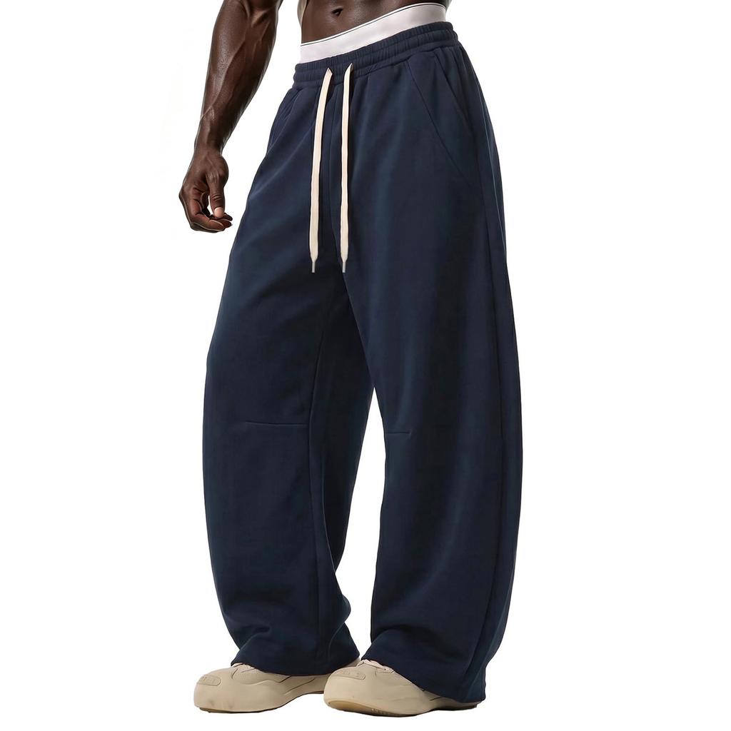 Men's Color Casual Wide Leg Loose Fit Sweatpants