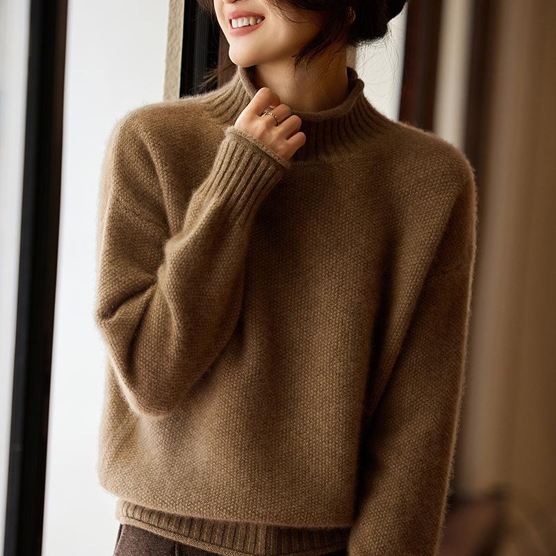 Women's Cashmere Sweater Qinghe Cashmere 30% Cashmere 70% Wool Autumn and Winter Pullover Warm and Fashionable