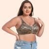 Printed Leopard Print Wire-free Full-cup Bra for Plus-size Girls Ultra-thin Cups No Padding