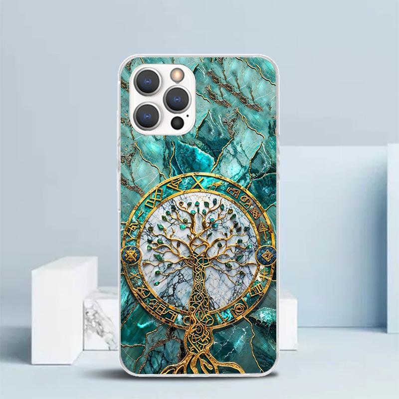 Tree of Life Space Soft Cover for iPhone 16 17 Air 15 14 Pro Max 16E Phone Case 13 Mini 12 11 7 SE 8 Print Pattern Fit Cases 16
