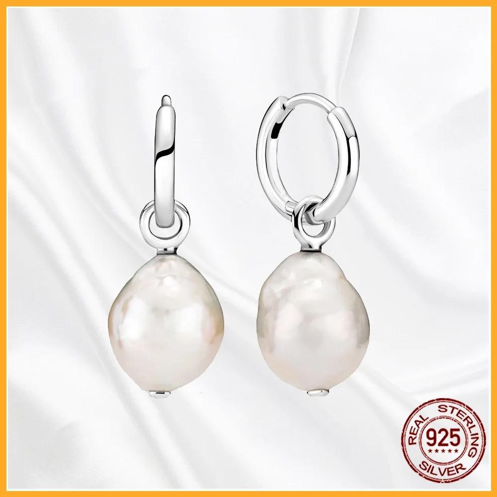 925 Silver Heart Hoop Earrings Sparkling Original Jewelry Gift for Women