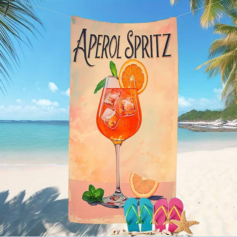Beach Towel with Aperol Spritz Pattern - Soft,absorbent,machine Washable Lightweight&Modern,swimming,Travel Essentials
