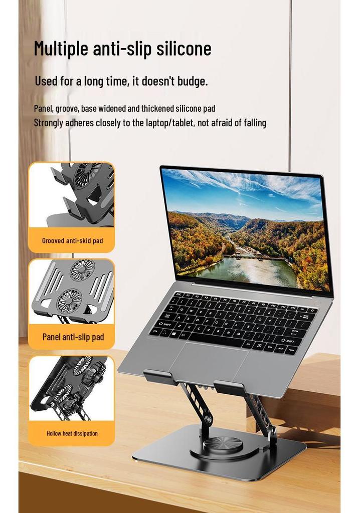 Universal Portable Laptop Stand - Carbon Steel, Non-Slip Silicone, Folding Aluminum Alloy Design