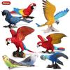 Realistic Bird Figurines Set: Eagle, Parrot, Peacock, Flamingo, and Owl