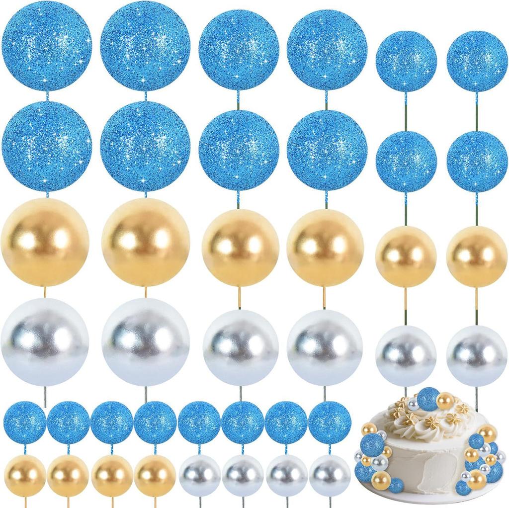 40 Pcs Cake Decoration Foam Balls: DIY Christmas Party Cake Toppers