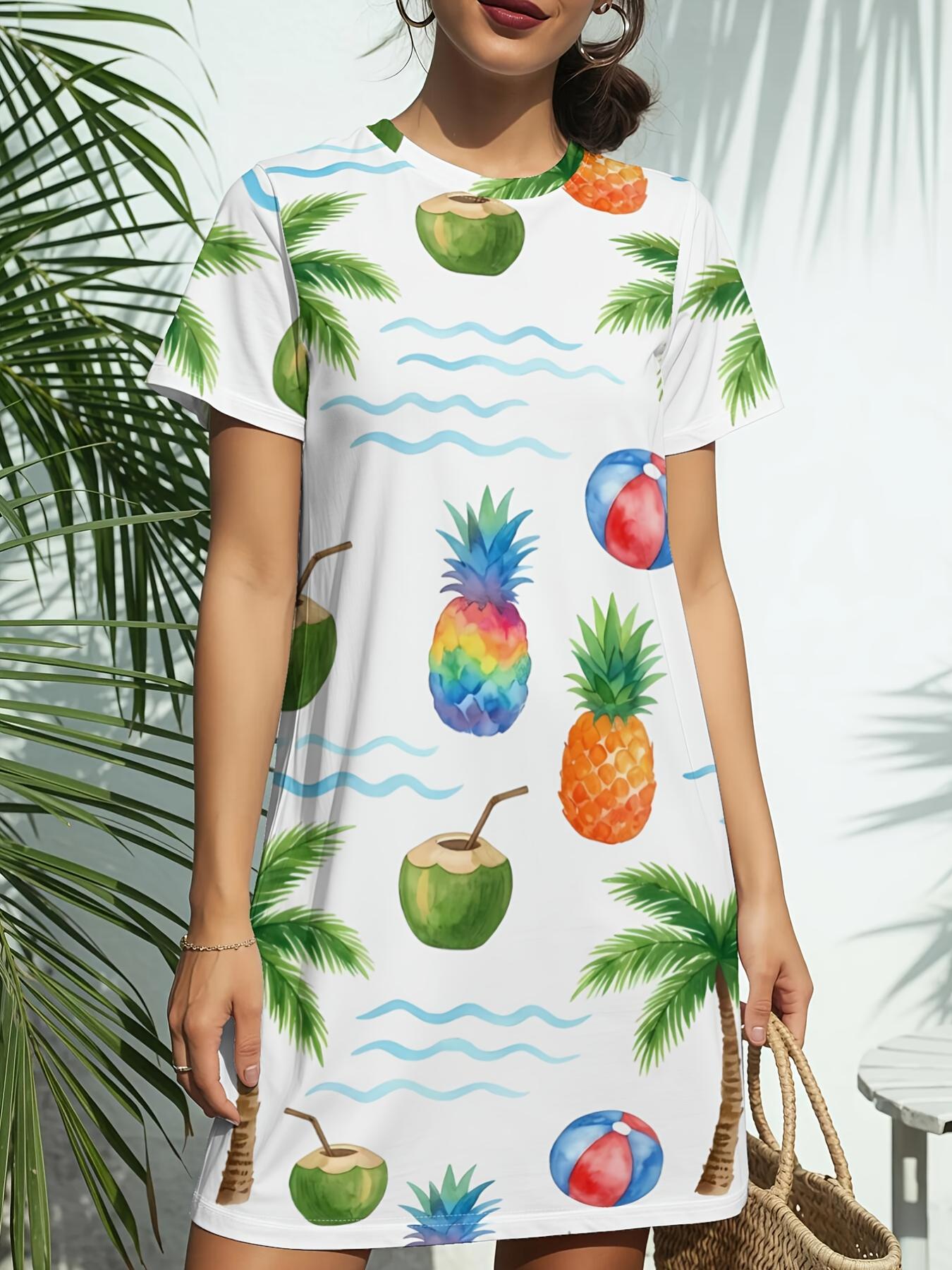 

Women s New Crew Neck Short Sleeve T-Shirt Dress. American Trend Digital Print. Casual ; Versatile for Spring and Summer. Elegant ; Chic Wmen s Dss 7XL дубильная кора