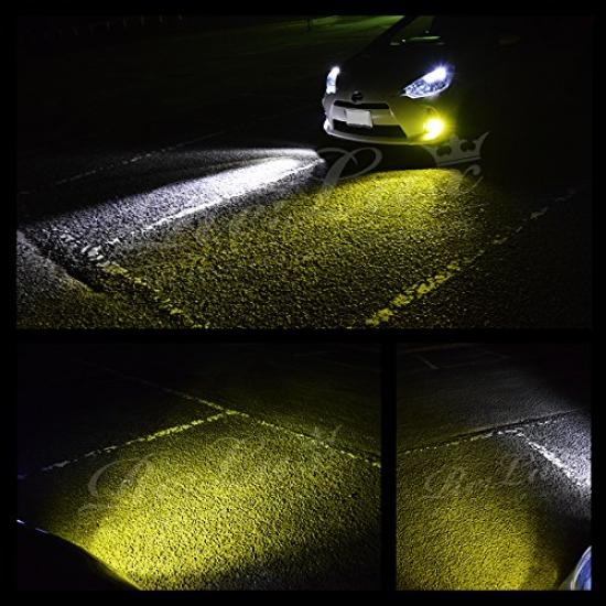 Sparkling Yellow PSX26W Yellow LED Fog Bulbs Set of 2 for Hiace 200 Series 3rd Generation Late Model 4th Generation LED Fog Bulbs Style!