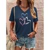 Summer Women's T-shirt Cat Pattern Printing V-neck Short-sleeved Loose Oversized Clothes