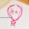 Ladies Jewelry Set Cute Fashion Seaside Beach Colorful Flower Earrings Girls Sweet Elegant Wax Rope Braided Necklace