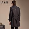 Men's Detachable Wool Lined Business Trench Coat