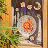 Colorful Sun Catcher Window Stickers Rainbow Prisms Floral Butterfly Sun Flower Decals Waterproof Sunlight Cloud