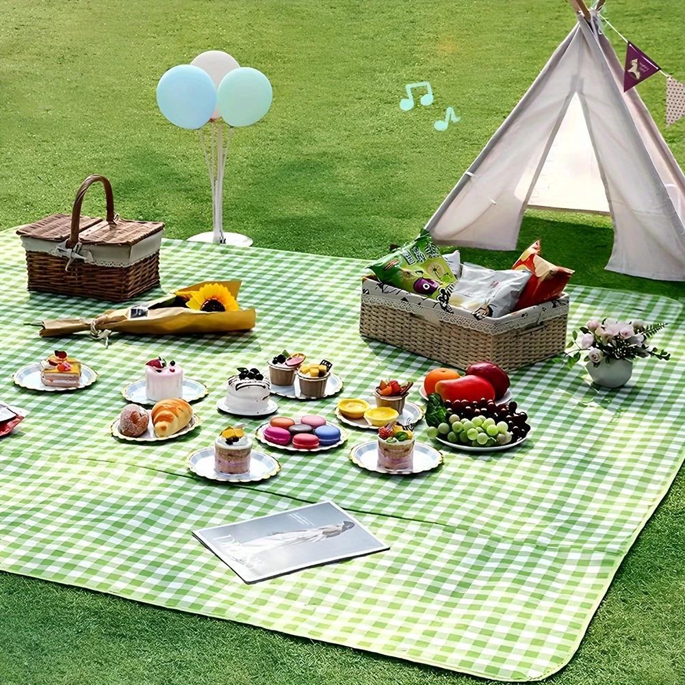 Manta de picnic para exteriores: manta de camping portátil extragrande para playa, parque, barbacoa y actividades familiares en interiores y exteriores.