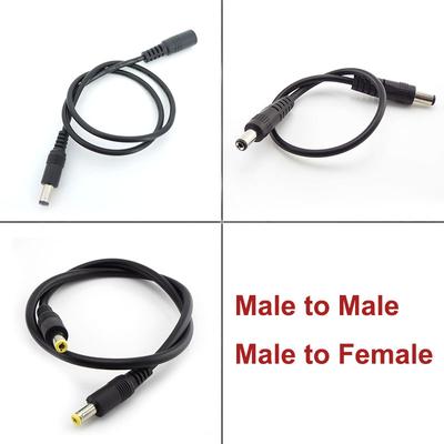 Cabo de extensão de fonte de alimentação 12V DC Adaptador de plugue macho fêmea 5,5 mm x 2,1 mm 5,5 * 2,5 mm Jack Cabo de extensão Fio para câmera CCTV