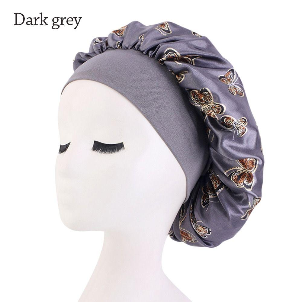 Wide Brim Sleeping Cap Satin Make-up Cap Fashion Turban Hat for Women