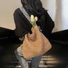 Large Capacity Straw Bag Women's New Seaside Beach Vacation Shoulder Bag Premium Tote Bag
