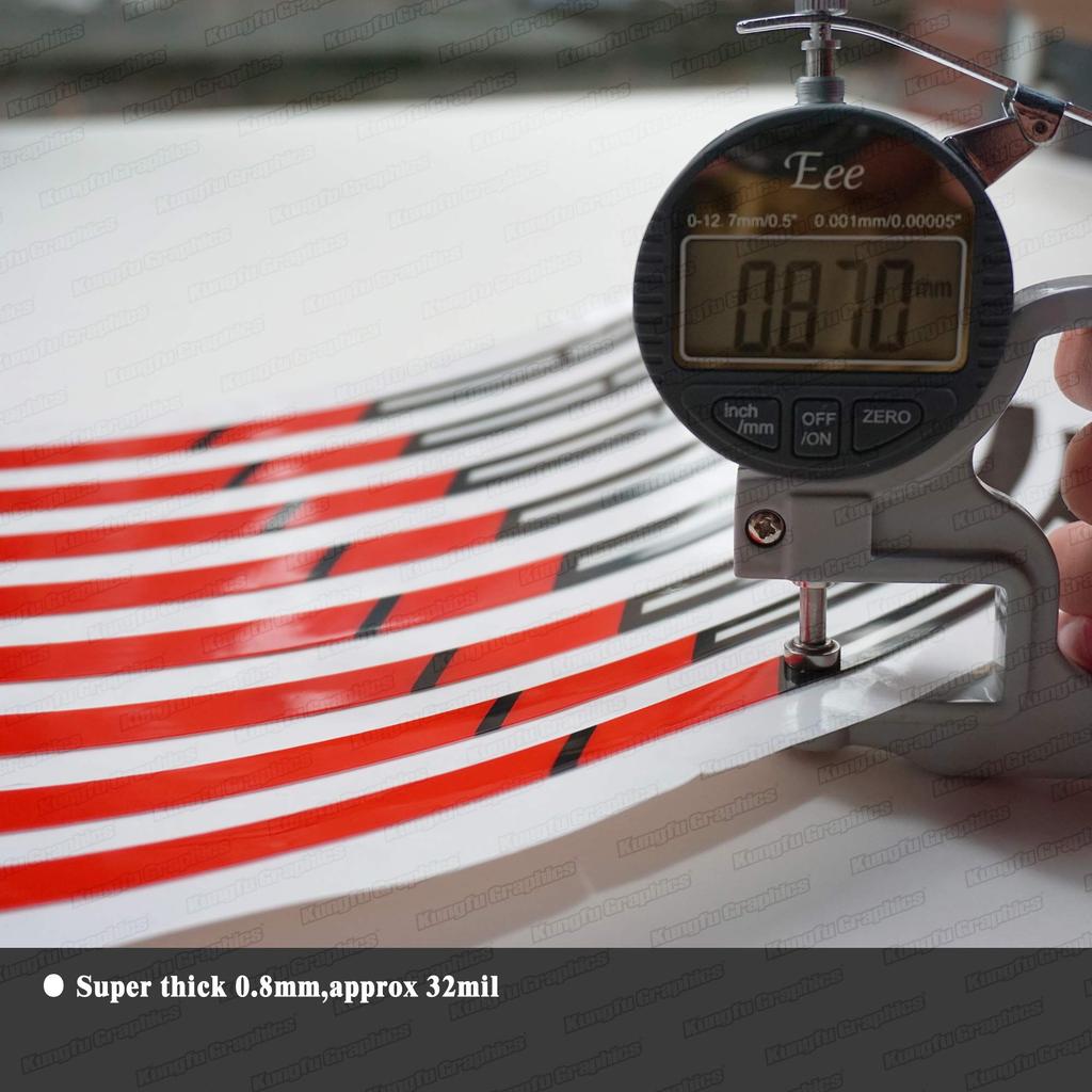 KUNGFU GRAPHICS Motorcycle Rim Stickers, Rim Stripes, Wheel Stickers (Yellow) for SUPERMOTO, Universal Fit, 17-inch