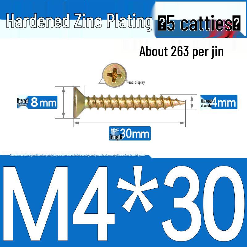 Colorful Zinc Cross Flat Head Self-Tapping Ecological Fiberboard Screw