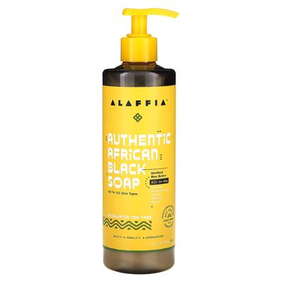 Autentico sapone nero africano, eucalipto, albero del tè, 16 fl oz (476 ml)