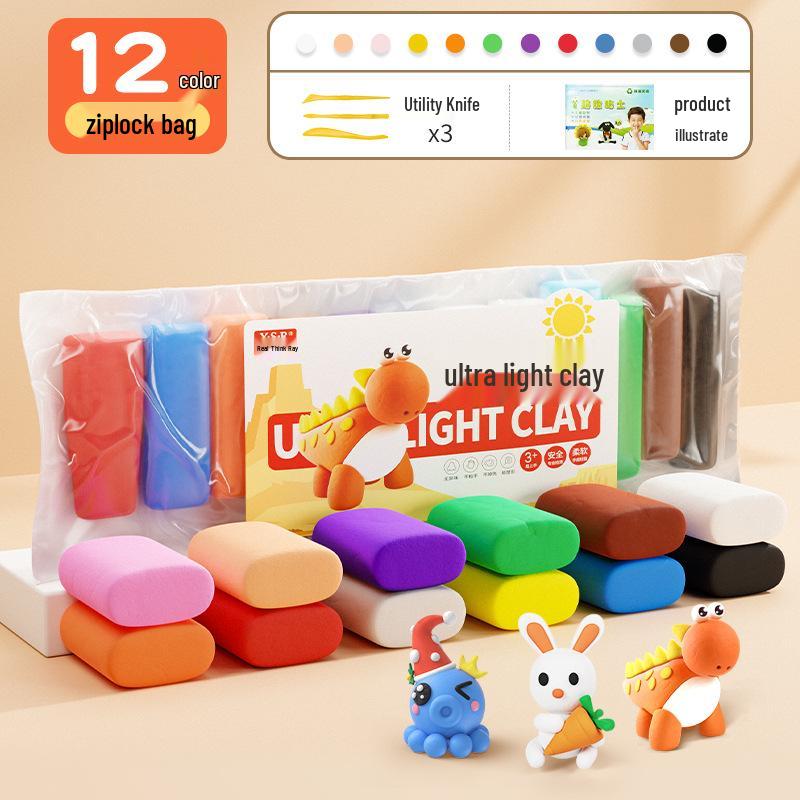 Eco-Friendly Children's Clay: 24-Color Super Light Plasticine for DIY Crafts