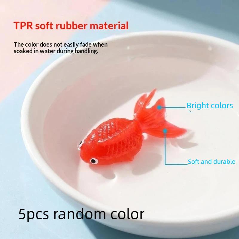 Simulation Goldfish Toy Soft Rubber Colored Fake Goldfish Model Kindergarten Fishing Outdoor Baby Water Play Toy Gift