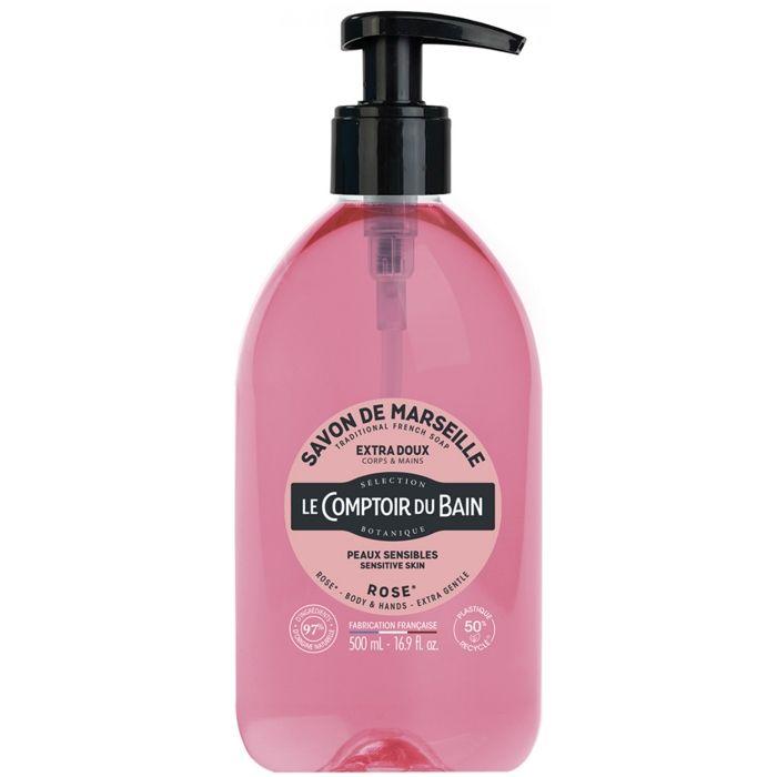 Le Comptoir du Bain Savon de Marseille Rose Extra Doux 500 ml