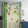 Oriental Bamboo Butterflies Sheer Curtain For Living Room Bedroom Voile Curtains For Window Organza Curtains Party Tulle Drapes