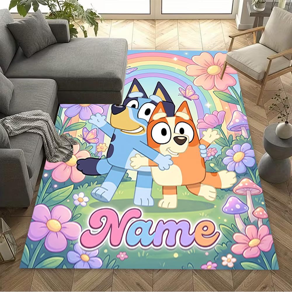 Paw Prints Adventure Personalized Name Floor Rug Office Rug Suitable for Balcony Decorate room Hallway Bedrooms Anti-slip Rug Anime Office Decor