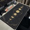Weiß & Schwarz Schreibtischunterlage Gaming Tarot Astrologie Ästhetik Gummi-Mauspad 120x60cm Cartoon Himmlische Mondphasen Rutschfestes Mauspads
