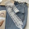 Sweet Lace Belt For Women To Match Skirts And Jeans, White Silk Belt, Long Silk Scarf, Suitable For Daily Wear