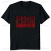 Fire Rescue Red Text Graphic T-shirt